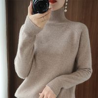 Turtleneck cashmere maglione donne saltatori invernali a maglia femmina manica lunga densa pullover sciolto femminile s maglioni 220810