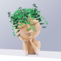 Vasi Resin Girls Face Head Flower Pot Succulent Planing Spot Fiori Figurine Figurine Figurine di decorazioni di figurazione