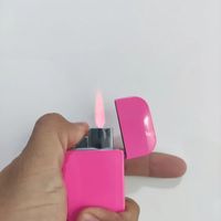 새로운 핑크 화염 제트기 가벼운 휴대용 터보 부탄 가스 토치 라이터 야외 방풍 귀여운 담배 라이터 크리 에이 티브 선물 여자 레이디