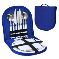 Dinnerware Sets Kit de talheres de camping Kit de aço inoxidável Spoon Spoon Wine abridor de abridor de guardanapo de piquenique ao ar livre