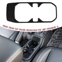 Kohlefaser -Vorderwasserbecher -Deckung Dekorative Abdeckung für Jeep Wrangler JL 2018 Fabrikauslass High Quatlity Auto Internal AC278f