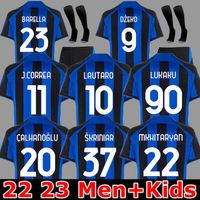 Lukaku Soccer Jersey 22 23 Barella Vidal Lautaro Eriksen Alexis inters Dzeko Correa بعيدًا عن زي ميلانز القميص لكرة القدم 2022 2023 Men Kids Kit