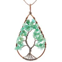 Pendant Necklaces Water Drop Shape Tree Of Life Natural Gree...