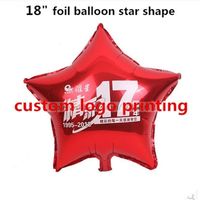 18 inch Custom foil balloons Star shape Helium ballon Advertising printing 100pcs for wedding Birthday Party D220618