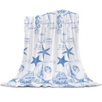 Blankets Blue Ocean Starfish Shell Coral Throw Blanket For B...