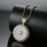 Hip Hop Target Diamonds Collares colgantes para hombres Collar de lujo Joyas de plata dorada Colcones de cobre chapado real Chai273y