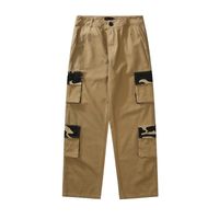 Erkek pantolon Japon retro kamuflaj cepleri patchwork gevşek kargo erkek caddesi sıradan tulumlar harajuku hip hop çift pantolon
