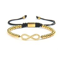 Forever Love Infinity Bracelet Gold And Silver CZ Beads Bracelet With 4mm Stainless Steel Jewelry For Couples257f
