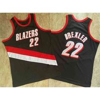 Mit68 2021 low-priced Men Retro Classic Basketball Jersey Clyde 22 Drexler Black Dense embroidered jerseys Vintage Breathable short Size S-2XL