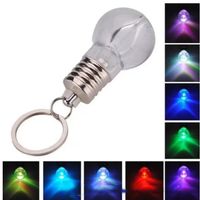 Creative colorfuls glow light bulbs keychains plastic mini luminous key ring toy adult kids christmas party gift