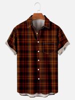 Мужские повседневные рубашки в стиле рубашка Stripe 3D цифровой принцип Men's Men's Plus Plus Vintage Summer Streetwear Casualmen's