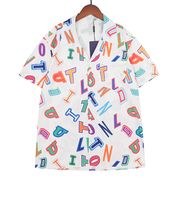 Lüks tasarımcı gömlekler erkek moda geometrik baskı bowling gömleği hawaii çiçek gündelik gömlekler