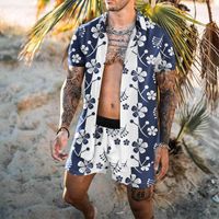 Yaz erkek Moda Hawaii Gömlek Plaj Şort Lace Up Resort Kıyafet 3D Marka Dijital Baskı Harajuku Erkek Casual Suit S-4XL G220411