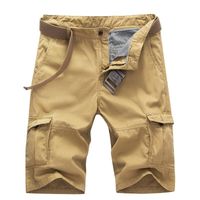 Shorts masculins d'été Mengy Multi Pocket Military Cargo mâle Coton Khaki Mens Pantalon court tactique 29-40