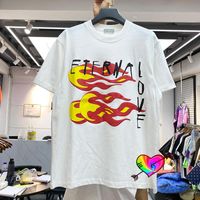 Herren T-Shirts T-Shirt Männer Frauen Flammenschaum Druck CPFM T-Shirt hochwertige Baumwolle Kurzarm Ewige Liebes-Topsmen's's