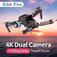 E88 Pro RC Wide-Agure HD 4K 1080p WiFi FPVデュアルカメラ高さ折りたたみ可能なクアッドコプターミニドローンギフトおもちゃ233W