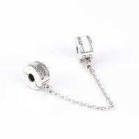 Nuova Classic 925 Accessori per gioielli in argento sterling Logo SAFE LOGO Scatola originale per PANDORA Bracciale fai da te Catena di sicurezza S302L