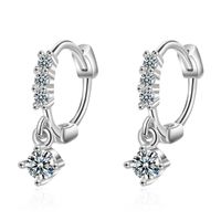 Dangle & Chandelier Pure Silver Plated Earrings For Women Jewelry Bright Zircon Drop Rose Gold Girls Party Accessories Trendy Christmas