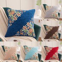 Cushion Decorative Pillow 45x45cm Square Flower Printing Cas...