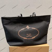 Projektanci Totes Torba Milano Bawełniana Tote Kobiety Torebka Pani torba na zakupy Płótno z prawdziwymi prawdziwymi skórzanymi wykończeniem i uchwytem 38 cm * 32cm