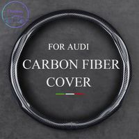 Carbon Fiber Steering Wheel Cover for AUDI A1 A3 A5 A6 Q2 Q5...
