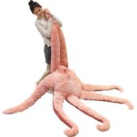 귀여운 그물 레드 낙지 봉제 장난감 장난감 거대한 동물 인형 수면 베개 타타미 여자 친구 선물 소파 침대 장식 145 258cm D255Z