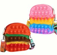 Rainbow Hamburguesa Sensorial Bubble Fidget Juguetes Dimple Messenger Bags Adultos Crossbody Bouch Descompresión Pop Homos
