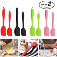 Baking & Pastry Tools 2Pcs Silicone Spatula Cream Scraper Non Stick Butter Nylon Chocolate Spreader Smoother Heat Resistant Mixing Tool