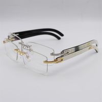 BUFFALO Horn Glasses Frame Gold Silver senza bordo ottico Uomini trasparenti Donne Brand Designer Quota White Inside Black253R