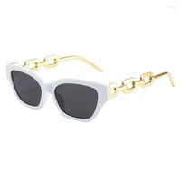 Güneş gözlükleri Kanal Çantaları Kadınlar Çanta Bayanlar Kişilik Hip Hop Metal Zinciri Moda Çokgen Küçük Çerçeve Glassessunglasses