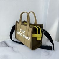 Sommer neuer Designer -Crossbody -Taschen Brief Stickerei Leinwand die Einkaufstasche mit Trim Ladies Handtasche