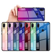 Tempered Glass Phone Cover For iphone 11 case Gradient Color Soft TPU Back Cover For iphone 8 plus case2240