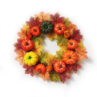 Decorative Flowers & Wreaths 44cm Pumpkin Wreath Autumn Deco...