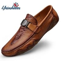 Yeinshaars Skin Loafer Men Genine Leather Slipon Man Handmade Shoes Drive Drive Walk Luxury Leisure 220708