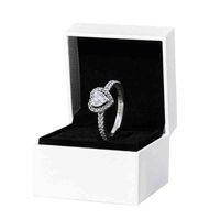 Lüks Tasarım Kadın Yüzükleri 925 STERLING Gümüş CZ Diamond Fine Mücevher Pandora Avrupa Tarzı Sevgilisi Katılım Yıldönümü