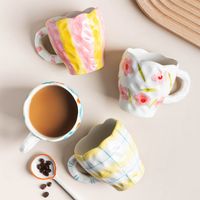 High-value mug home drinking water cup personality creative ceramic coffee cup hand pinch light luxury