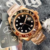 Relojes mec￡nicos autom￡ticos de hombre Montre de luxe 41 mm de acero inoxidable de acero rojo Cer￡mico Cer￡mico de vidrio s￺per luminoso