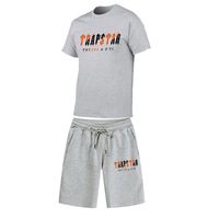 Trend TRAPSTAR Printed Short Sleeve Tracksuit Mens 2 Pcs Cot...