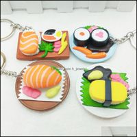 Rings Key Jewelry Nuevo cocina de sushi Simación de salmón Cadena alimentaria Colgante de regalo creativo entrega 2021 DHS5Y