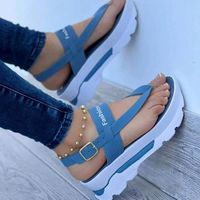 Sandals 2022 Fashion Wedge Female Platform Buckle Strap Stre...