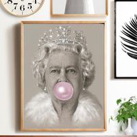 Картины Bubblegum Queen Wall Art Print Elizabeth II Nordic Poster фигура холст картины для гостиной современный домашний декор