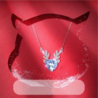 Pendant Necklaces Shining Crystal Deer Women Choker Silver Plated Necklace Girls Chain Clavicle Accessories Charm Lady Bijou