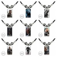 Anhänger Halsketten Verkauf für Ragnar Frauen Mädchen Mode Glas Cabochon Schwarz Hämatit Halskette mit Aussage Rechteck