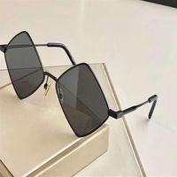Óculos de sol geométricos pretos/cinza 302 Lisa Sun Glasses Unissex Fashion Eyewear Sunglasses Shades NOVOS COM CAIXO256W