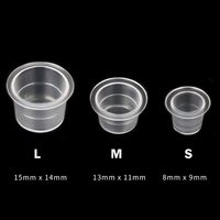 New 1000pcs S M L Plastic Disposable Microblading Tattoo Ink Cups Permanent Makeup Pigment Clear Holder Container Cap Tattoo Acces307K