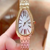 Wristwatches Women Watches Quartz Movement Snake Watch Drill Ring Clock Simple And Elegant1203M
