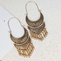 Ethnic Gold Geometry Indian Jewelry Vintage Dangle Earrings For Women Retro Tassel Tibetan Earrings Jhumka Earring