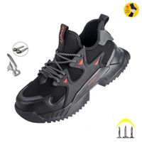 Sapatos de segurança de trabalho masculino Botas de construção de aço de construção de tênis respiráveis ​​Indestrutíveis Sapatos Industry Sapatos Male calçados 220817