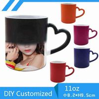 DIY Customized Magic Mug Hot water change color Ceramic cup print photo picture Birthday Creative Present Gift box Package Y220511