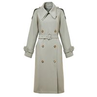 Klasik kadın rüzgarlık palto moda gündelik İngiliz tarzı üç boyutlu yüksek kaliteli marka tasarımı çift yakalı çiftler satır düğmesi kadın katlar